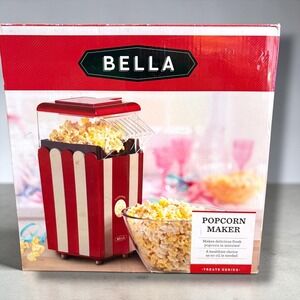 Bella 13554 Treats Series Hot Air Popcorn Maker Red White Retro 1200W‎ New